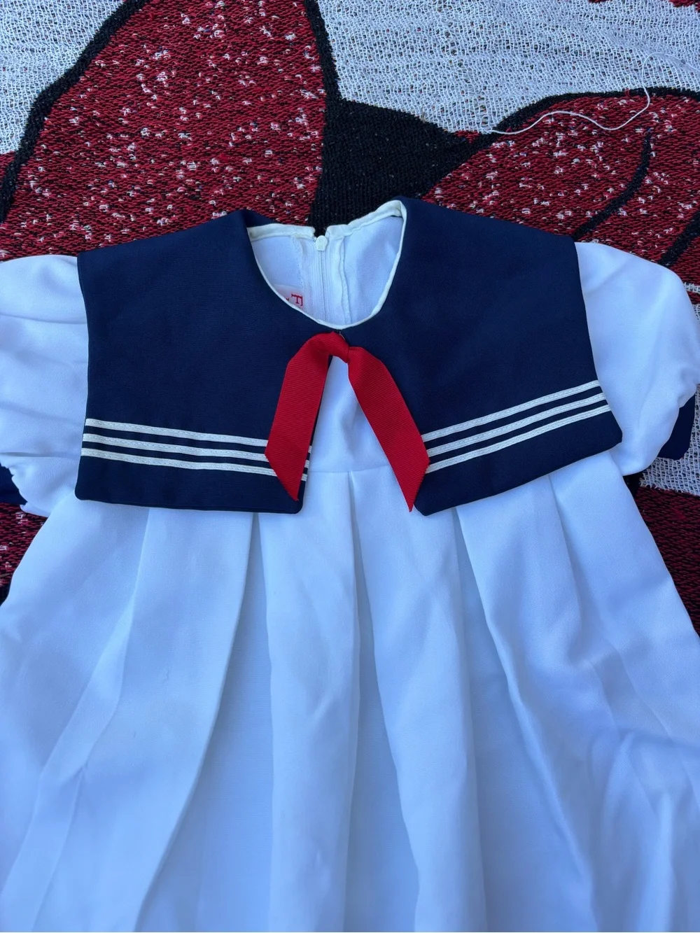 VINTAGE FASHION KIDS RED WHITE BLUE SAILOR DRESS SIZE 6X